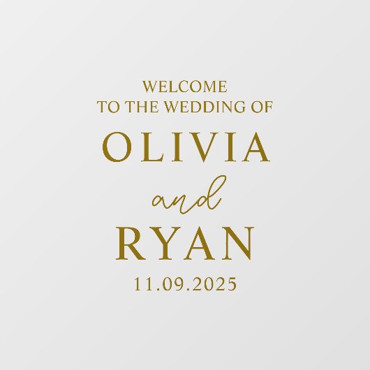 Hochzeit Begrüßung Zeichen Vinyl Decal, Hochzeit Fensteraufkleber (Blatt)