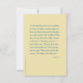 Hochzeit bei Cana Prayer Card, John 2 (Rückseite)