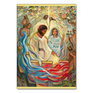 Hochzeit bei Cana Prayer Card, John 2 Tischnummer