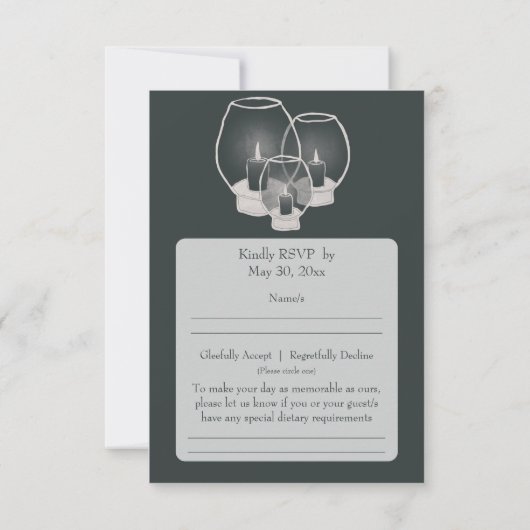 Hochzeit bei Kerzenlicht, 3,5 x 5 UAWG Einladung (Rückseite)