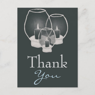 Hochzeit bei Kerzenlicht, danke Postkarte