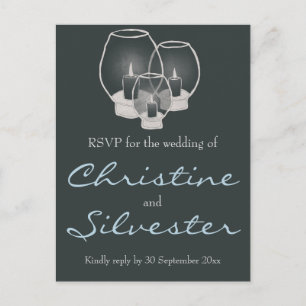 Hochzeit bei Kerzenlicht, Hochzeit RSVP Postkarte