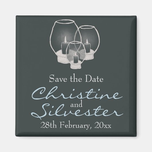 Hochzeit bei Kerzenlicht, Save the Date Magnet (Vorne)