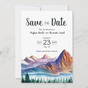 Hochzeit Berg retten Datum mit See & Wald Save The Date