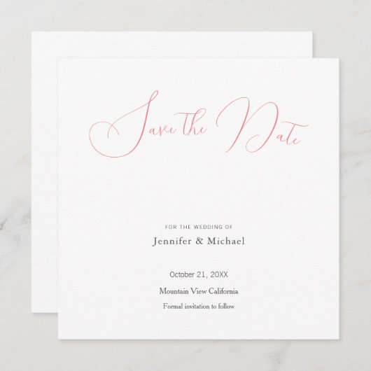 Hochzeit Beruflich Minimalistisch Niedlich Save th Einladung (Vorne/Hinten)