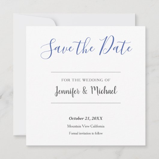 Hochzeit Beruflich Minimalistisch Save The Date (Vorderseite)