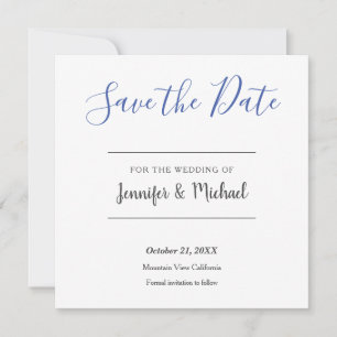 Hochzeit Beruflich Minimalistisch Save The Date