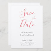 Hochzeit Beruflich Minimalistisch Schlicht modern Save The Date (Vorne/Hinten)