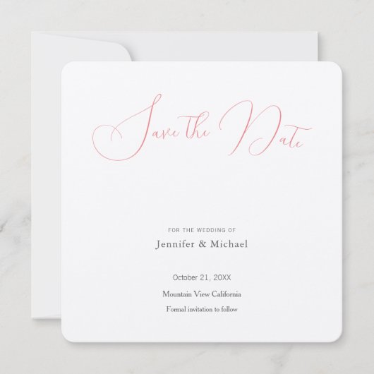 Hochzeit Beruflich Minimalistisch Schlicht modern Save The Date (Vorderseite)