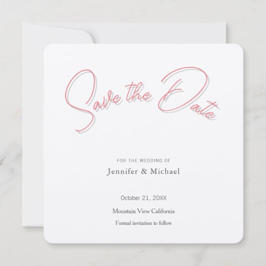 Hochzeit Beruflich Minimalistisch Schlicht modern Save The Date (Vorderseite)