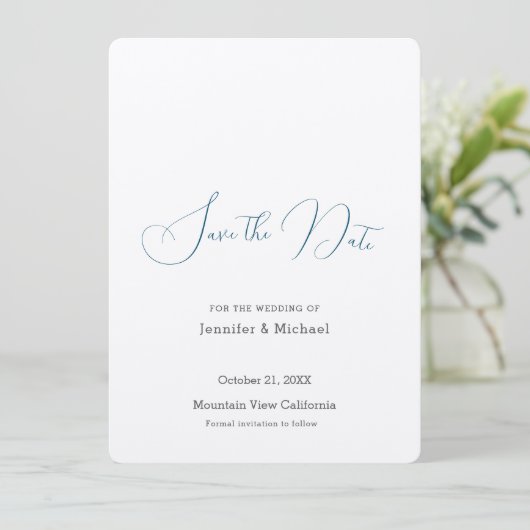 Hochzeit Beruflich Minimalistisch Schlicht modern Save The Date (Stehend Vorderseite)