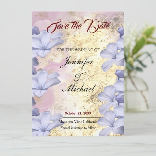 Hochzeit Berufliche klassische Bläschen Save The Date (Stehend Vorderseite)