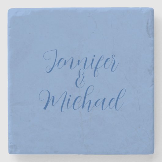 Hochzeit Berufliche klassische Blaukalligraphie Steinuntersetzer (Vorderseite)