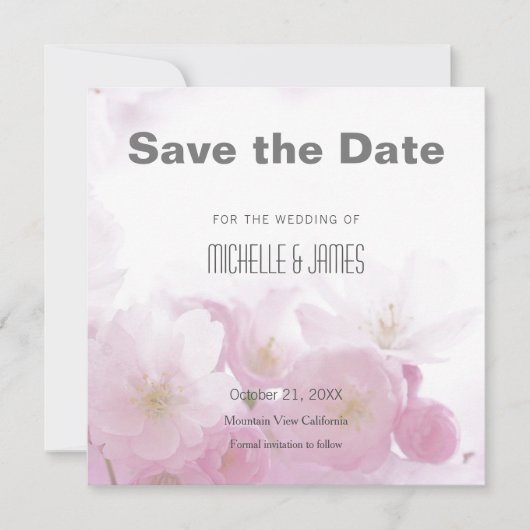 Hochzeit Berufliche Minimalistische Blumen Moderne Save The Date (Vorderseite)