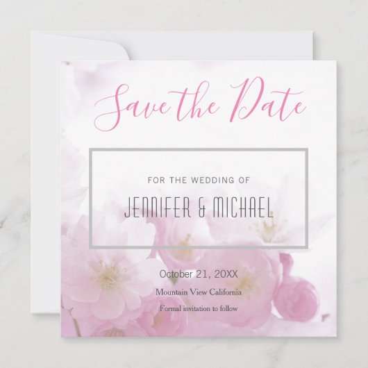 Hochzeit Berufliche Minimalistische Blumen Moderne Save The Date (Vorderseite)