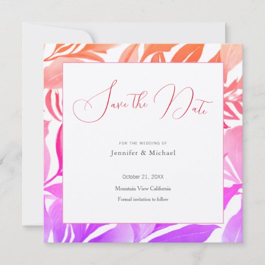 Hochzeit Berufliche Minimalistische Niedliche Blüt Save The Date (Vorderseite)
