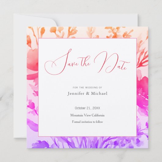 Hochzeit Berufliche Minimalistische Niedliche Blüt Save The Date (Vorderseite)