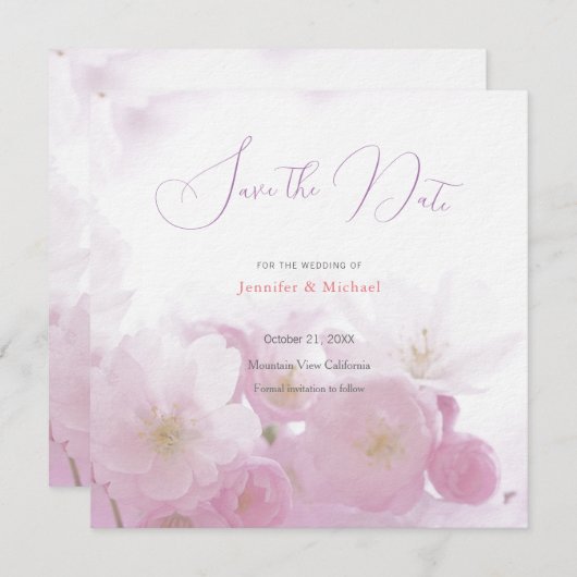 Hochzeit Berufliche Minimalistische Niedliche Blüt Save The Date (Vorne/Hinten)