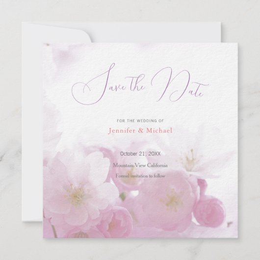 Hochzeit Berufliche Minimalistische Niedliche Blüt Save The Date (Vorderseite)