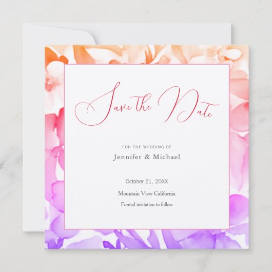 Hochzeit Berufliche Minimalistische Niedliche Blüt Save The Date (Vorderseite)