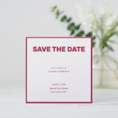 Hochzeit Berufliche Minimalistische Rose Red & Pea Save The Date (Stehend Vorderseite)