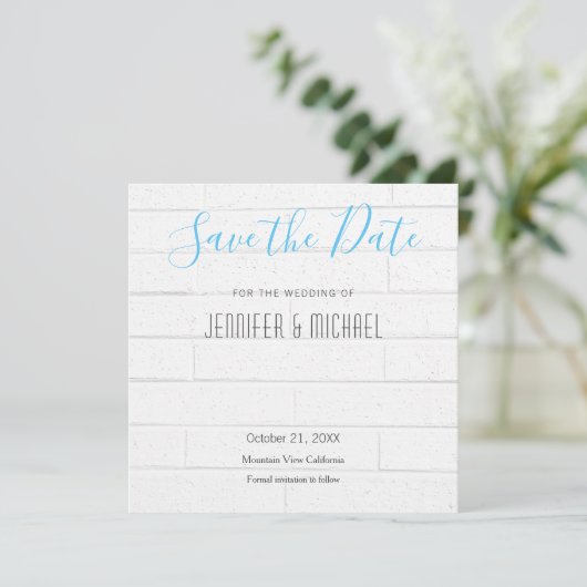 Hochzeit Berufliche Wandgestaltung Moderner Himmel Save The Date (Stehend Vorderseite)