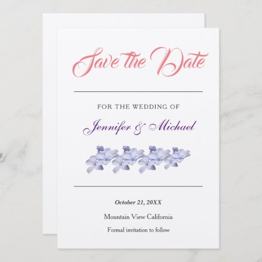 Hochzeit Beruflicher Champagnerschimmer Save The Date (Vorne/Hinten)