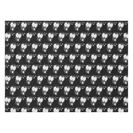 Hochzeit/Besetzung in Schwarz und Weiß Tischdecke (Vorderseite (Horizontal))
