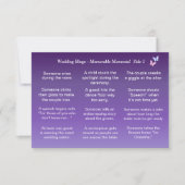 Hochzeit BINGO! Spiel für die Gäste Karte (Vorderseite)