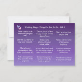 Hochzeit BINGO! Spiel für die Gäste Karte (Rückseite)