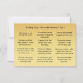 Hochzeit BINGO! Spiel für die Gäste Karte (Vorderseite)