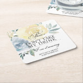 Hochzeit Bitte nimm mein Getränk nicht beim Tanzen Rechteckiger Pappuntersetzer (angewinkelt)