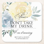 Hochzeit Bitte nimm mein Getränk nicht beim Tanzen Rechteckiger Pappuntersetzer (Vorderseite)
