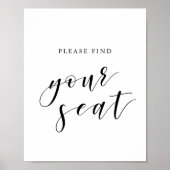 Hochzeit Bitte suchen Sie Ihr Sitzzeichen Poster (Vorne)