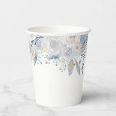 Hochzeit blass blauer Rose Pappbecher (Rückseite)