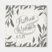 Hochzeit Blätter Einfache Elegante Moderne Inspiri Magnet (Vorne)