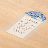 Hochzeit Blau Echte Blumen Acryleinladungen (Ablage )