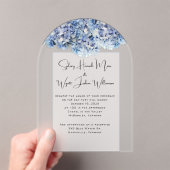 Hochzeit Blau Echte Blumen Acryleinladungen (Insitu (Handheld))