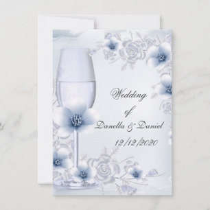 Hochzeit Blaue Silberrosen blühen Einladung