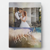 Hochzeit BLESSED Watercolor Tabletop Easel Fotoplatte (Vorderseite)