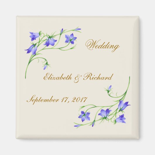 Hochzeit. Bluebell Blume Magnet (Vorne)