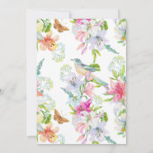 Hochzeit. Blume Lilien und Vögel Einladung (Rückseite)