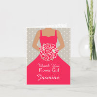Hochzeit Blume Mädchen rotes Kleid danke Karte