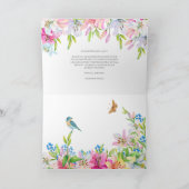 Hochzeit. Blume und Vögel Dankeskarte (Innenseite)