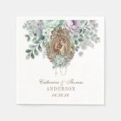 Hochzeit BlumenMary Joseph Mint und Lavender Serviette (Vorderseite)