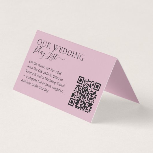 Hochzeit Blush Pink QR-Code Playlist (Vorderseite)