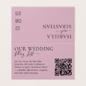 Hochzeit Blush Pink QR-Code Playlist (Außenseite Aufgefaltet)