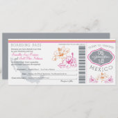 Hochzeit-Boarding nach Mexiko Einladung (Vorne/Hinten)