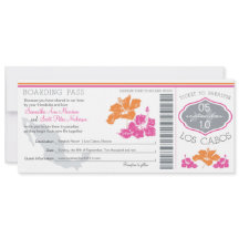 Hochzeit Boarding Pass nach Los Cabos Mexiko