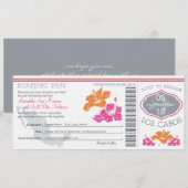 Hochzeit Boarding Pass nach Los Cabos Mexiko Einladung (Vorne/Hinten)